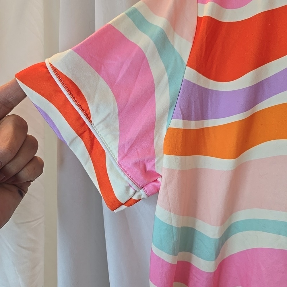 Katydid Multicolor Abstract Wave Pajama PJ Set Shorts/top‎ Size S NWT - Picture 6 of 16